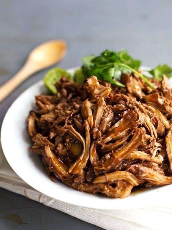 Honey Glazed Crockpot Chicken Adobo - simple pantry ingredients, hardly any hands-on time, 200 calories. | https://total-lean.today