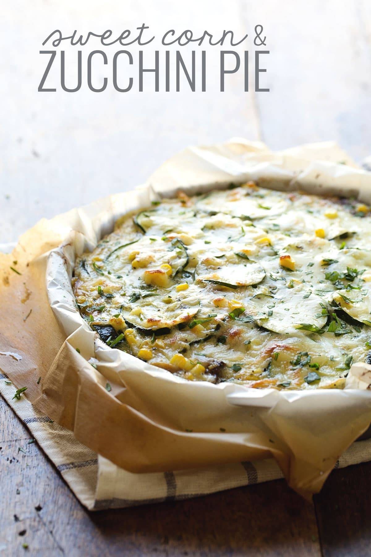 This crustless Sweet Corn and Zucchini Pie is so incredibly simple to make and it's the perfect way to enjoy summer produce! | pinchofyum.com